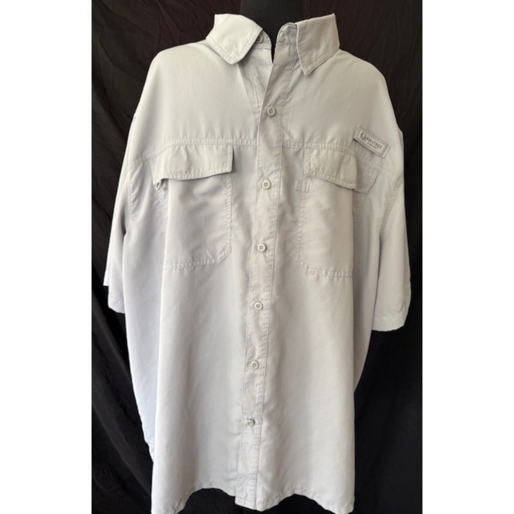 Realtree Fishing Mens 2XL Short Sleeve Button Down Shirt Vented Back Dusk TS1540